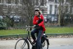 Amsterdam 11 januari 2018 
Mieke v d Weij na het sporten op de fiets in het vondelpark.
