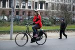 Amsterdam 11 januari 2018 
Mieke v d Weij na het sporten op de fiets in het vondelpark.