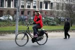 Amsterdam 11 januari 2018 
Mieke v d Weij na het sporten op de fiets in het vondelpark.