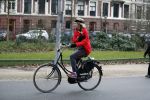 Amsterdam 11 januari 2018 
Mieke v d Weij na het sporten op de fiets in het vondelpark.