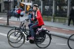 Amsterdam 11 januari 2018 
Mieke v d Weij na het sporten op de fiets in het vondelpark.