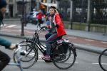 Amsterdam 11 januari 2018 
Mieke v d Weij na het sporten op de fiets in het vondelpark.