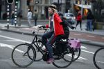 Amsterdam 11 januari 2018 
Mieke v d Weij na het sporten op de fiets in het vondelpark.