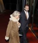 Apeldoorn 19 januari 2018
Prinses Margriet Pieter v Vollenhoven vieren de 75e verjaardag van Margriet in de schouwburg van Apeldoorn. Prinses Irene met schoonzoon Tjalling ten Cate