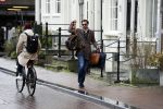 Amsterdam 4 januari 2018 
Thierry Baudet verlaat zijn huis waar door politie camera's opgehangen zijn.