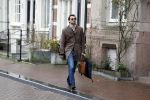 Amsterdam 4 januari 2018 
Thierry Baudet verlaat zijn huis waar door politie camera's opgehangen zijn.