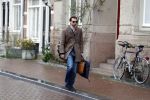 Amsterdam 4 januari 2018 
Thierry Baudet verlaat zijn huis waar door politie camera's opgehangen zijn.