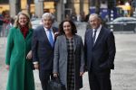 Amsterdam 15 januari 2019
Niieuwjaarsreceptie Koning Willem Alexander en koningin Maxima in paleis op de dam. De burgemeesters van de 4 grote steden komen aan bij het Koninklijk Paleis op de Dam voor de traditionele nieuwjaarsontvangst van de Koning. Vlnr Pauline Krikke, Jan van Zanen, Femke Halsema en Ahmed Aboutaleb