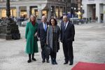Amsterdam 15 januari 2019
Niieuwjaarsreceptie Koning Willem Alexander en koningin Maxima in paleis op de dam. De burgemeesters van de 4 grote steden komen aan bij het Koninklijk Paleis op de Dam voor de traditionele nieuwjaarsontvangst van de Koning. Vlnr Pauline Krikke, Jan van Zanen, Femke Halsema en Ahmed Aboutaleb