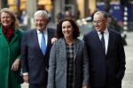 Amsterdam 15 januari 2019
Niieuwjaarsreceptie Koning Willem Alexander en koningin Maxima in paleis op de dam. De burgemeesters van de 4 grote steden komen aan bij het Koninklijk Paleis op de Dam voor de traditionele nieuwjaarsontvangst van de Koning. Vlnr Pauline Krikke, Jan van Zanen, Femke Halsema en Ahmed Aboutaleb
