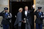 Amsterdam 16 januari 2019
Koning Willem Alexander en Koningin Maxima arriveren bij het koninklijk paleis voor de 2e dag van de nieuwjaarsreceptie