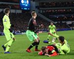 Eindhoven, 28 November 2018
Champions Leaguewedstrijd PSV-FC Barcelona, eindstand 1-2
Marc ter Stegen en Luuk de Jong