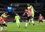 Eindhoven, 28 November 2018
Champions Leaguewedstrijd PSV-FC Barcelona, eindstand 1-2
Nick Viergever en Arturo Vidal