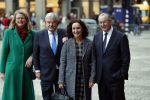 Amsterdam 15 januari 2019
Niieuwjaarsreceptie Koning Willem Alexander en koningin Maxima in paleis op de dam. De burgemeesters van de 4 grote steden komen aan bij het Koninklijk Paleis op de Dam voor de traditionele nieuwjaarsontvangst van de Koning. Vlnr Pauline Krikke, Jan van Zanen, Femke Halsema en Ahmed Aboutaleb