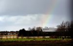 Alkmaar 2 januari 2021
Het AZ srtadion met het nieuwe dak en een regenboog boven stadion
