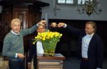Amsterdam 15 januari 2021
Andre v Duin doopt zijn tulp in de westertoren en gaat daarna op een grote boot tulpen uitdelen op de grachten van Amsterdam.