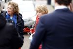 Amsterdam 19 januari 2022
Cabaretiers Bert Visscher en Jochem Myer tijdens de landelijke protestactie Kapsalon Theater in de Kleine Komedie. De cultuursector komt in actie tegen de coronamaatregelen. Tientallen theaters in heel Nederland  zijn omgebouwd tot een kapsalon. Brigitte Kaandorp en Jenny Arean