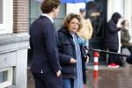 Amsterdam 19 januari 2022
Cabaretiers Bert Visscher en Jochem Myer tijdens de landelijke protestactie Kapsalon Theater in de Kleine Komedie. De cultuursector komt in actie tegen de coronamaatregelen. Tientallen theaters in heel Nederland  zijn omgebouwd tot een kapsalon. Brigitte Kaandorp