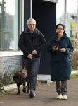 Amsterdam 30 januari 2022
Burgemeester Femke Halsema en haar man Robert Oey wandelend met hun hond in centrum van Amsterdam.
