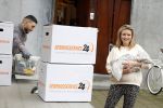 Amsterdam 18 januari 2022
Laurien Verstraten aan het verhuizen naar haar nieuwe huis . Ze heeft net vorige week een baby gekregen.