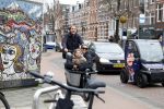 Amsterdam 4 en 5 februari 2022
Monica Geuze met dochtertje  haar vriend Robbert Kroese in bakfiets  in Amsterdam zuid.