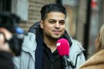 Amsterdam 19 januari 2022
Cabaretiers Bert Visscher en Jochem Myer tijdens de landelijke protestactie Kapsalon Theater in de Kleine Komedie. De cultuursector komt in actie tegen de coronamaatregelen. Tientallen theaters in heel Nederland  zijn omgebouwd tot een kapsalon. Rayen Panday