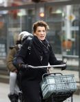 Amsterdam 29 januari 2022
Tatum Dagelet op de fiets in Amsterdam zuid