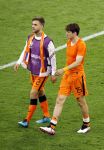 Amsterdam, 17 Juni 2021
Interland Nederland-Oostenrijk, eindstand 2-0
Voorronde EK 2020
Marten de Roon en Joel Veldman na afloop wedstrijd