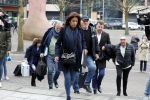 Utrecht 9 februari 2023
Kort geding Roxeanne Hazes vs. Rachel Hazes.  Roxeanne Hazes haar advocaat Maarten Kox (l) komt aan bij de rechtbank in Utrecht. Naast hem loopt ex advocaat Mr Tomlow en erachter Marieke v Beek en Robert Arjan Israel met vriendin