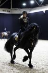 Amsterdam 28 januari 2023
Samantha Steenwijk rijdt op haar paard een kuhr terwijl ze zingt tijdens Jumping Amsterdam in de RAI.