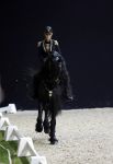 Amsterdam 28 januari 2023
Samantha Steenwijk rijdt op haar paard een kuhr terwijl ze zingt tijdens Jumping Amsterdam in de RAI.