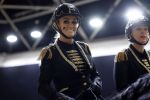 Amsterdam 28 januari 2023
Samantha Steenwijk rijdt op haar paard een kuhr terwijl ze zingt tijdens Jumping Amsterdam in de RAI.