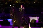 Amsterdam 28 januari 2023
Samantha Steenwijk rijdt op haar paard een kuhr terwijl ze zingt tijdens Jumping Amsterdam in de RAI.
