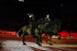 Amsterdam 28 januari 2023
Samantha Steenwijk rijdt op haar paard een kuhr terwijl ze zingt tijdens Jumping Amsterdam in de RAI.
