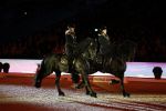 Amsterdam 28 januari 2023
Samantha Steenwijk rijdt op haar paard een kuhr terwijl ze zingt tijdens Jumping Amsterdam in de RAI.