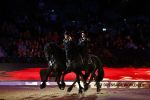 Amsterdam 28 januari 2023
Samantha Steenwijk rijdt op haar paard een kuhr terwijl ze zingt tijdens Jumping Amsterdam in de RAI.