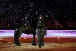 Amsterdam 28 januari 2023
Samantha Steenwijk rijdt op haar paard een kuhr terwijl ze zingt tijdens Jumping Amsterdam in de RAI.