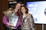 Amsterdam 10 januari 2024
Bekendmaking held van het jaar 2023 van magazine Helden bij Gassan Diamonds. De winnaars zijn Quilindschy Hartman Lutsharel Geertruida en Femke Bol  ( haar ouders haalden prijs op). Anne Luijten en Barbara Barend