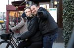 Amsterdam 9 januari 2024
Loiza lamers met partner op electrische van Moof fiets in Amsterdam.