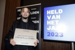 Amsterdam 10 januari 2024
Bekendmaking held van het jaar 2023 van magazine Helden bij Gassan Diamonds. De winnaars zijn Quilindschy Hartman Lutsharel Geertruida en Femke Bol  ( haar ouders haalden prijs op)