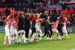 Eindhoven, 29 Januari 2025
8e en laatste wedstrijd  Champions League seizoen 2024-2025 PSV-FC Liverpool, eindstand 3-2
Blijdschap PSV-ers na winst tegen FC Liverpool
Fotograaf Marco Ferrageau