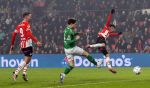 Eindhoven, 14 Januari 2025
Bekerwedstrijd 1/8 Finale PSV-Excelsior, eindstand 3-3 Na verlenging 5-4
Luuk de Jong Ricardo Pepi
Foto Jan Hoogsteen