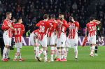 Eindhoven, 29 Januari 2025
8e en laatste wedstrijd  Champions League seizoen 2024-2025 PSV-FC Liverpool, eindstand 3-2
Tygo Land Ismael Saibari Joey Veerman
Fotograaf Marco Ferrageau