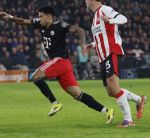 Eindhoven, 28 Januari 2026
Laatste wedstrijd in voorronde Champions League
PSV-Bayern Munchen, eindstand 1-2
Jamal Musiala in duel met