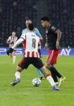 Eindhoven, 28 Januari 2026
Laatste wedstrijd in voorronde Champions League
PSV-Bayern Munchen, eindstand 1-2
Luis Diaz in duel met Sergino Dest