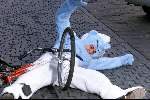 Breda, 17 februari 2000
Frans Bauer als smurf op de fiets