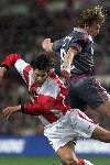 Eindhoven, 3 februari 2000
PSV-Feyenoord, eindstand
Ruud v nistelrooy contra Bert Konterman
Mooie aktie
