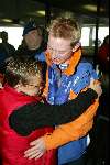 Schiphol 26 februari 2002
Terugkomst sporters van de Olympische winterspelen in Salt Lake city.
Jochem Uytdehaage met Bart de Graaf
