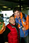 Schiphol 26 februari 2002
Terugkomst sporters van de Olympische winterspelen in Salt Lake city.
Gianni Romme met Bart de Graaf