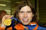 Schiphol 26 februari 2002
Terugkomst sporters van de Olympische winterspelen in Salt Lake city.
Gerard v Velde